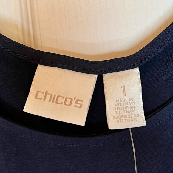 Chico's Cold-Shoulder Maxi Dress in Ink (navy), size M (Chico's 1) - NWT!! - Picture 4 of 6